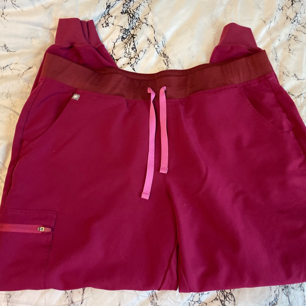 Pink Fig scrub joggers